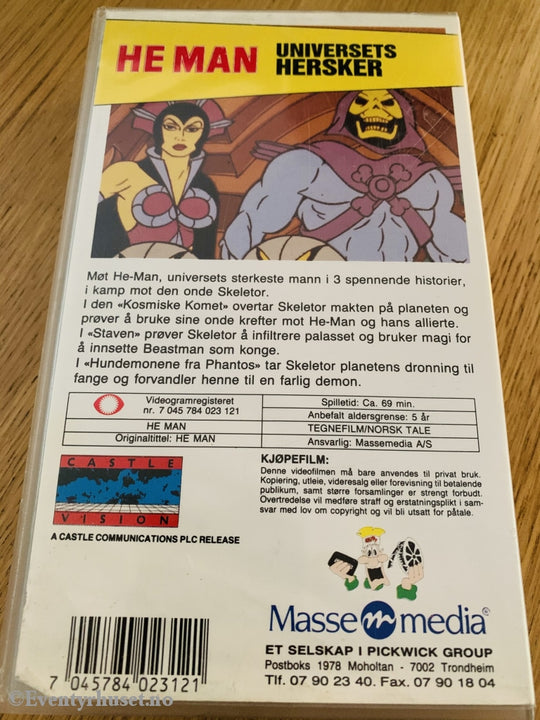 He-Man. Universets Hersker. Vhs. (Motu). Vhs