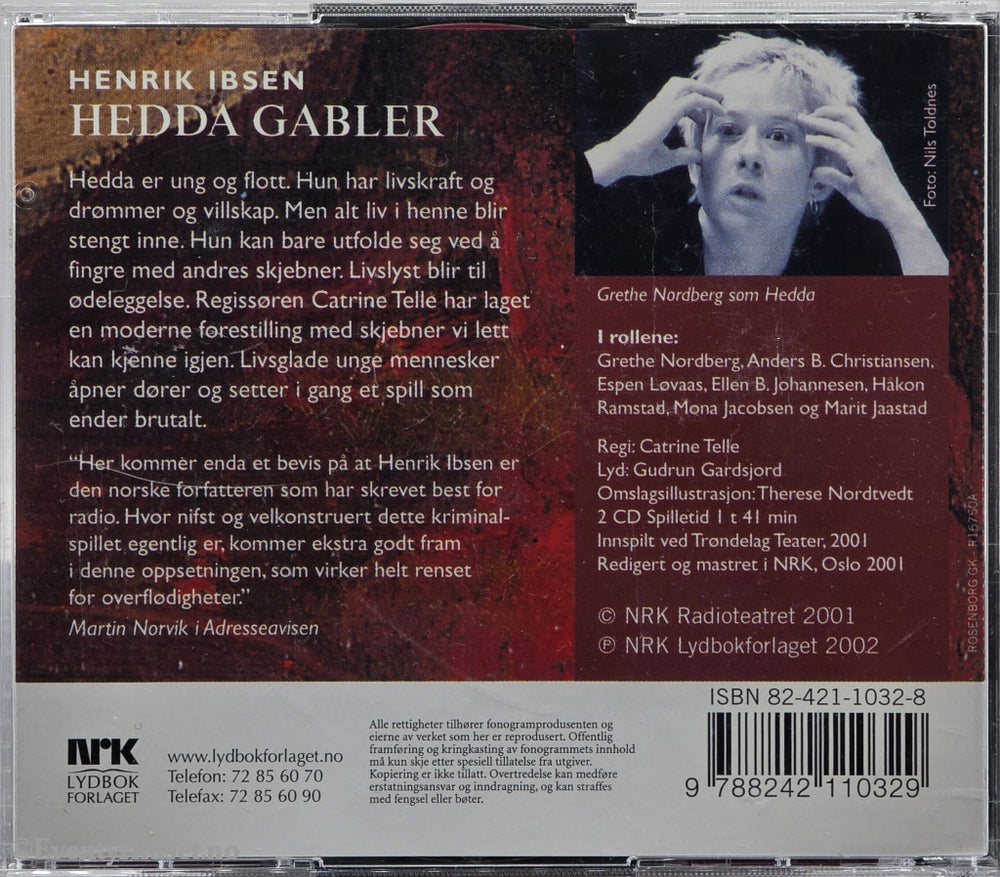 Hedda Gabler – Henrik Ibsen. 2001. Lydbok på CD.