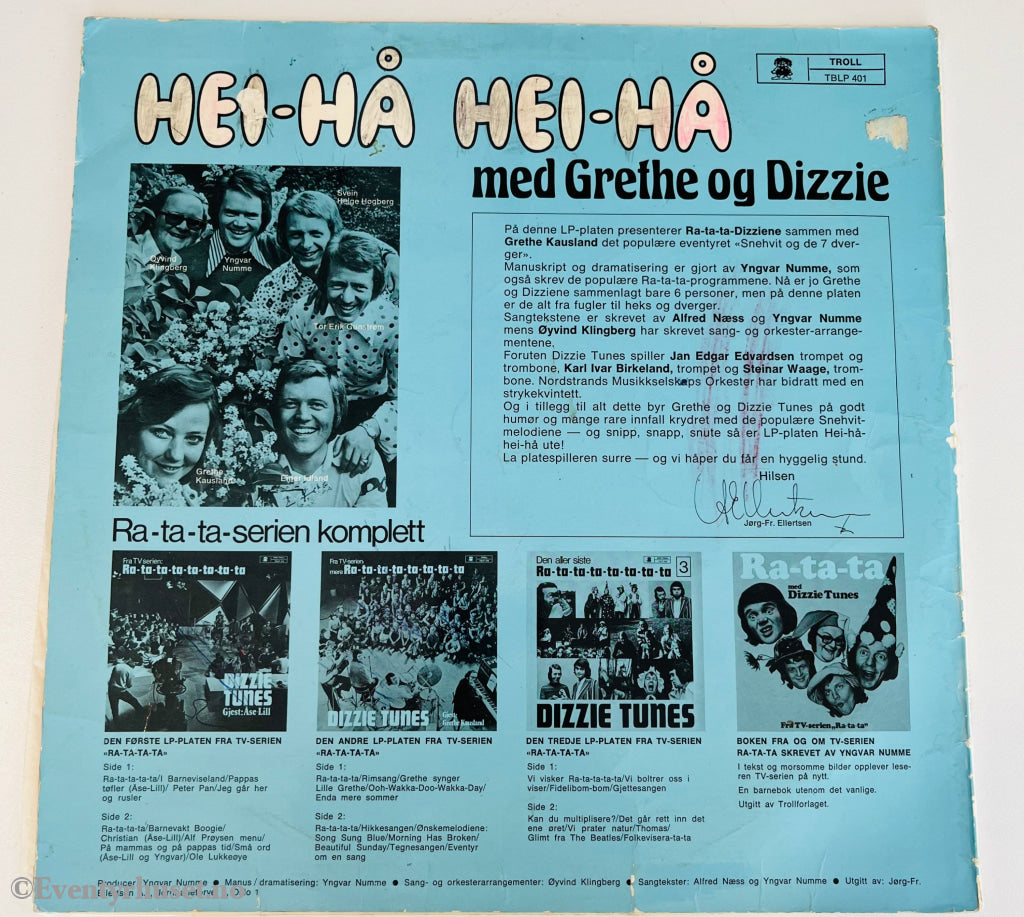 Hei - Hå Hei - Hå Med Grethe Og Dizzie. 1973. Lp. Slitt Skriblerier. Lp Plate