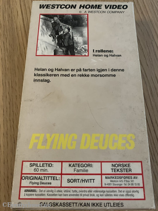 Helan Og Halvan. Flying Deuces. Vhs Slipcase.