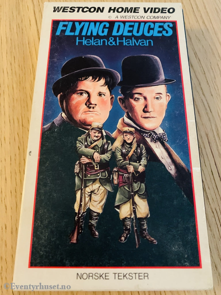 Helan Og Halvan. Flying Deuces. Vhs Slipcase.