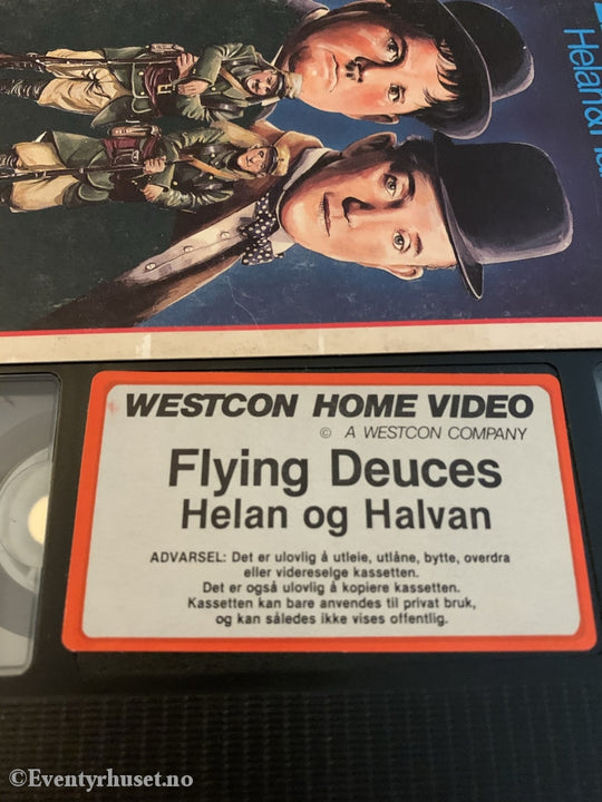 Helan Og Halvan. Flying Deuces. Vhs Slipcase.