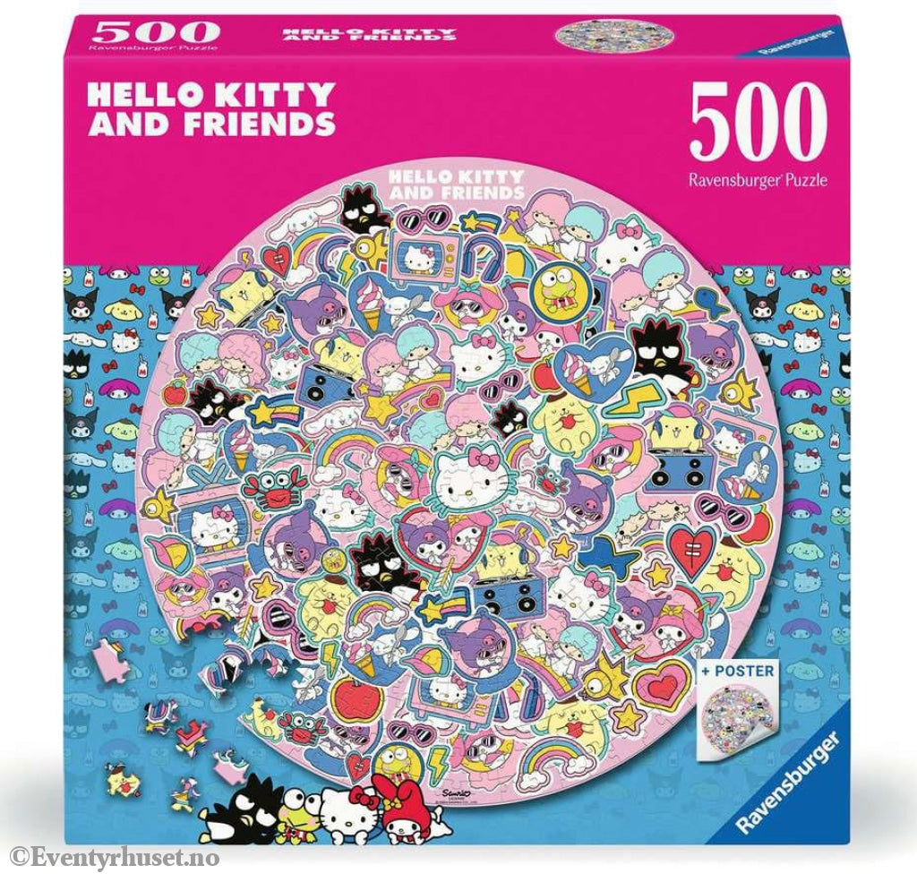 Hello Kitty and Friends Round Jigsaw Puzzle (500 pieces) Games
