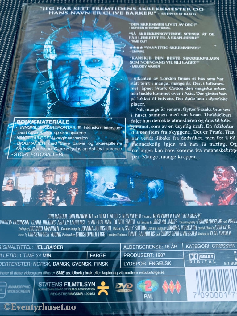 Hellraiser. 1987. Dvd. Ny I Plast!