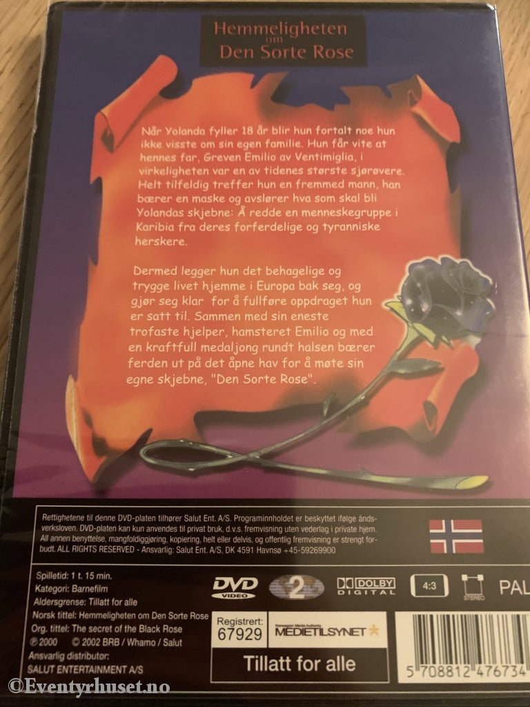 Hemmeligheten Om Den Sorte Rose. 2000. Dvd Ny I Plast!