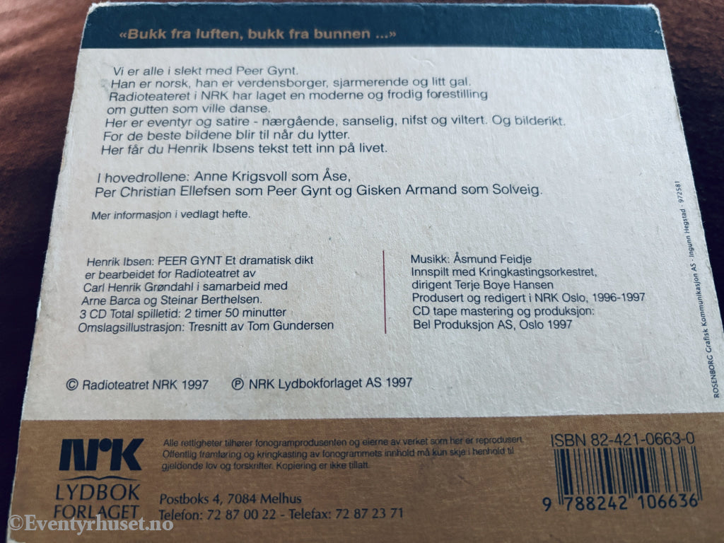 Henrik Ibsen Peer Gynt. Lydbok på CD.
