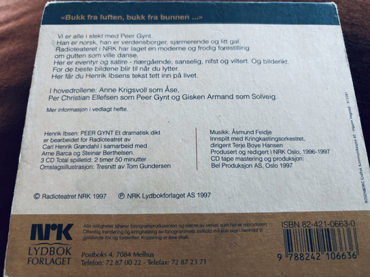 Henrik Ibsen Peer Gynt. Lydbok på CD.