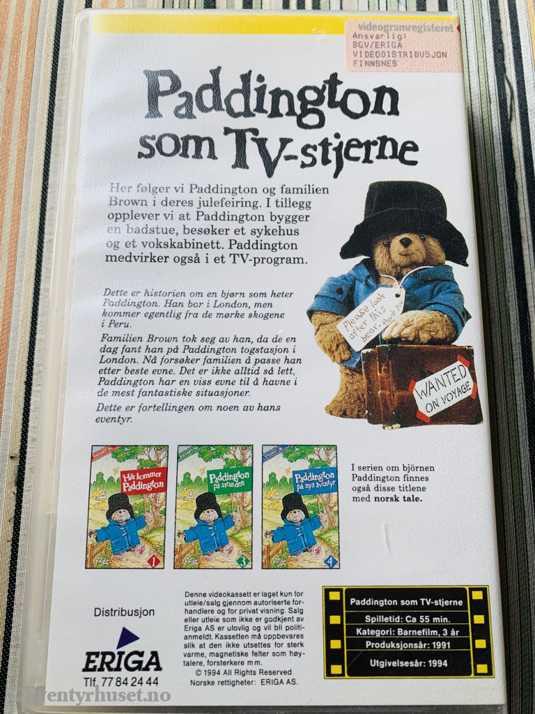 Her Kommer Paddington 2. Som Tv-Stjerne. 1991/94. Vhs. Vhs