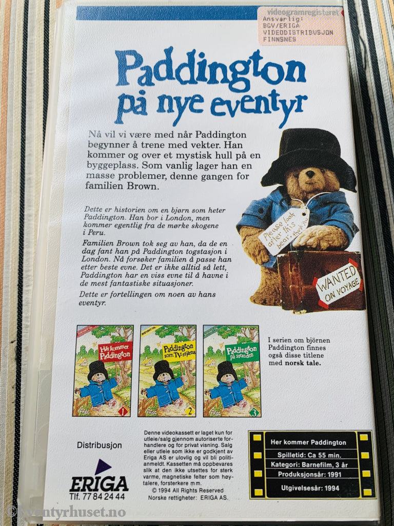 Her Kommer Paddington 4. På Nye Eventyr. 1991/94. Vhs. Vhs