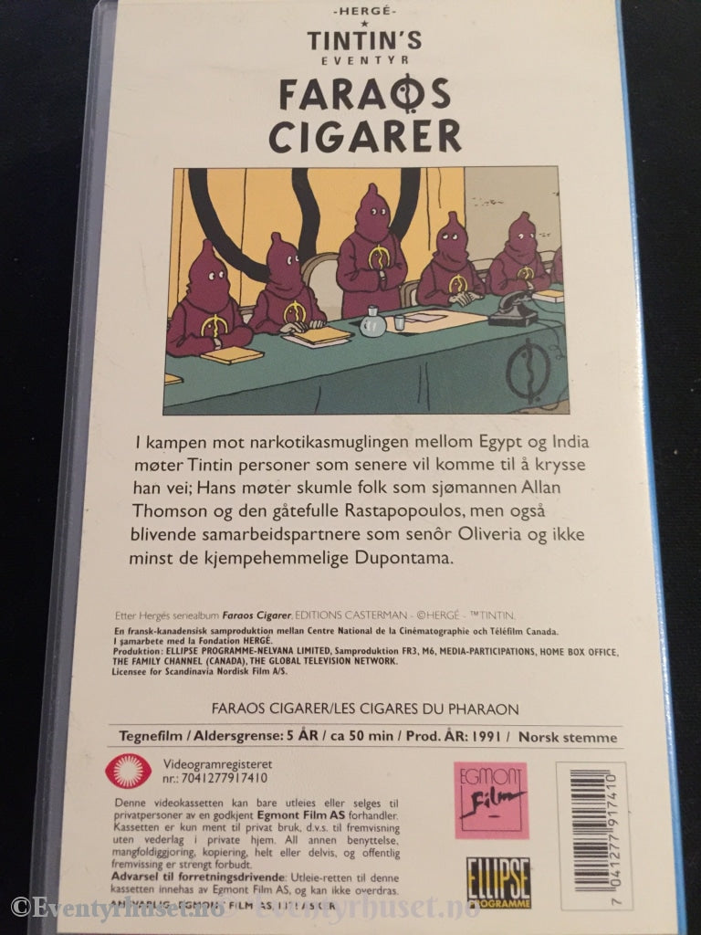 Tintin. 1991. Faraos Cigarer. Vhs. Vhs