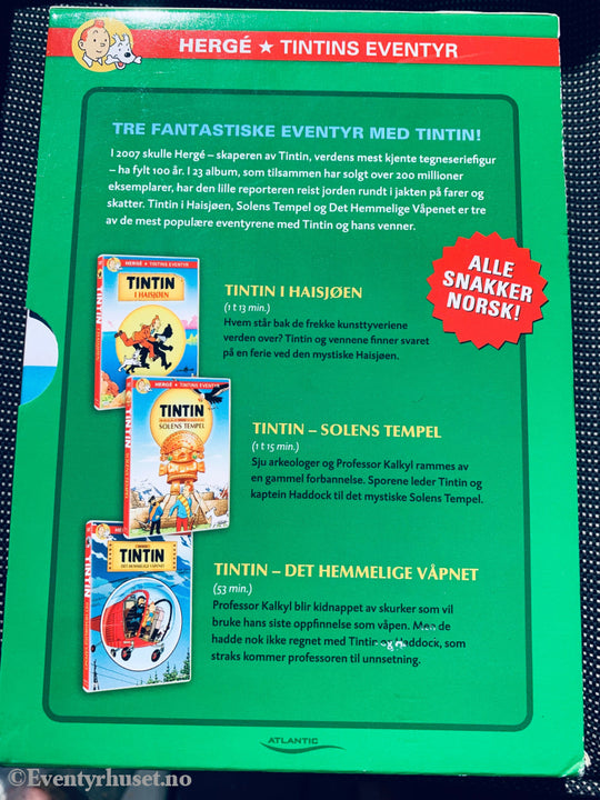 Hergé. Tintin - 3 Eventyr. Dvd Samleboks.