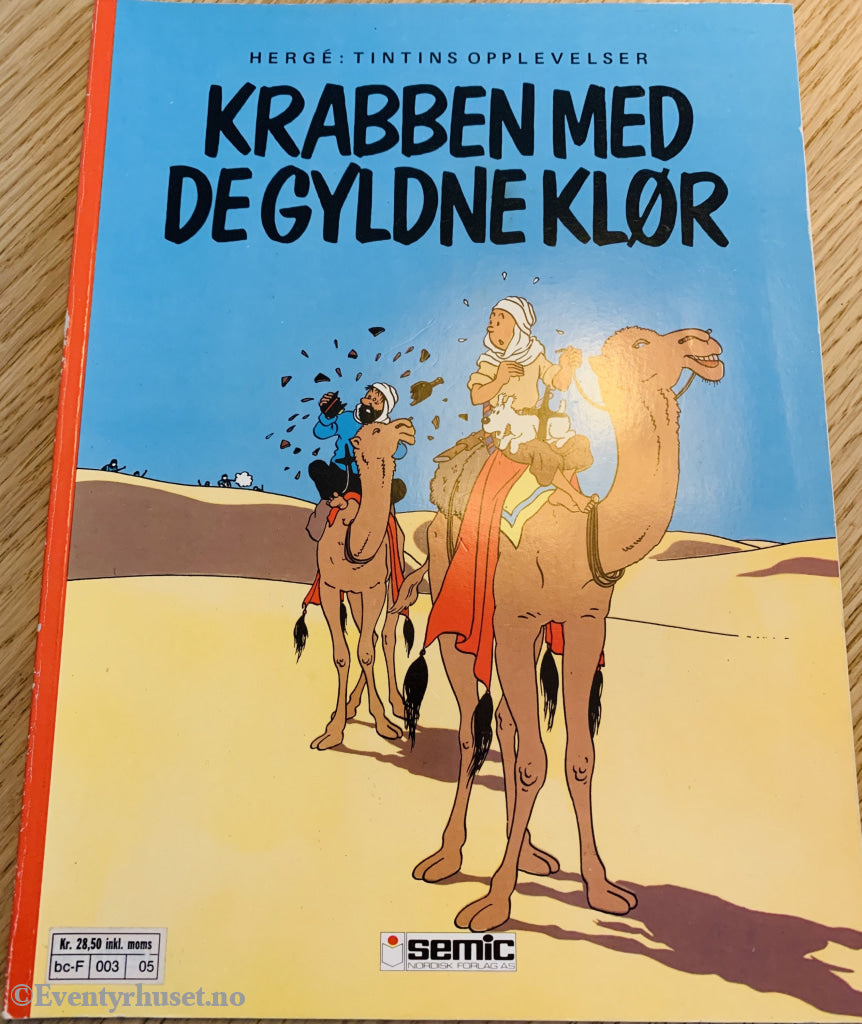 Hergé: Tintin Album Nr. 09. Krabben Med De Gyldne Klør. 1953/1986. Tegneseriealbum