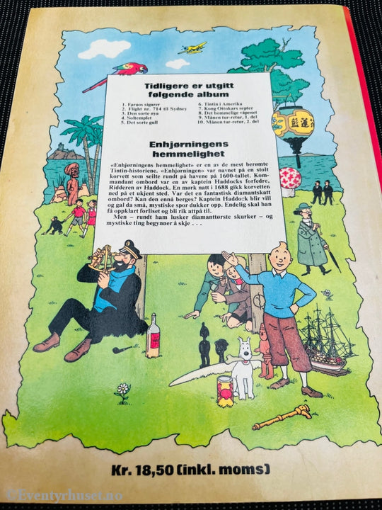 Hergé: Tintin Album Nr. 11. Enhjørningens Hemmelighet. 1980. (Allers Versjonen). Tegneseriealbum