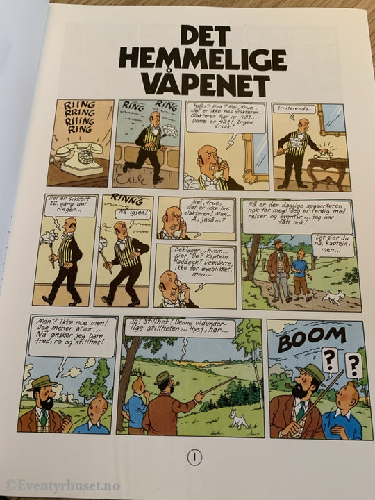 Hergé: Tintin Album Nr. 18. Det Hemmelige Våpenet. 1956/1988. Tegneseriealbum