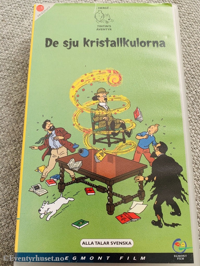 Hergé: Tintin. De Sju Kristallkulorna. 1991. Vhs. Svensk Tale. Vhs