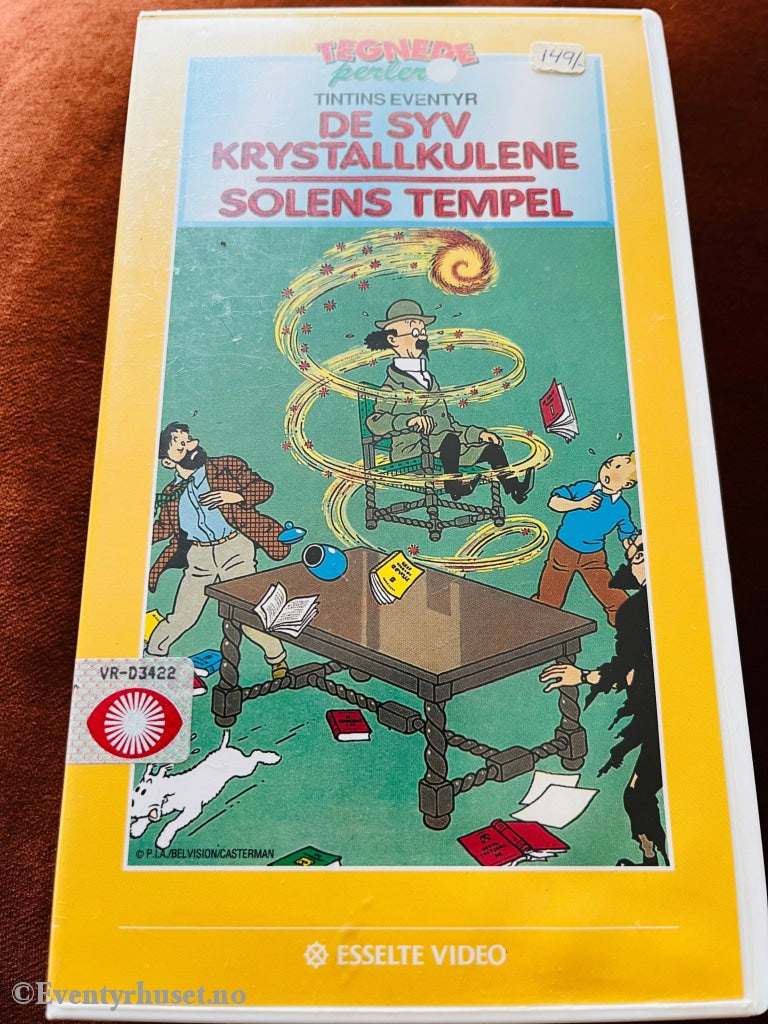 Hergé: Tintin - De Syv Krystallkulene / Solens Tempel. 1981. Vhs. Vhs