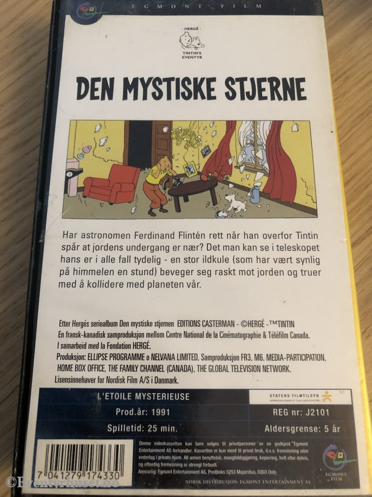 Tintin. Den Mystiske Stjerne. 1991. Vhs. Vhs