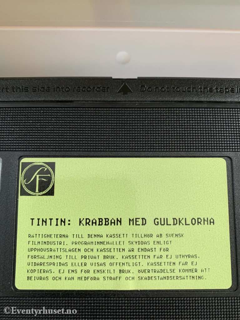 Hergé: Tintin. Krabban Med Guldklorna. 1991. Vhs. Svensk Tale. Vhs