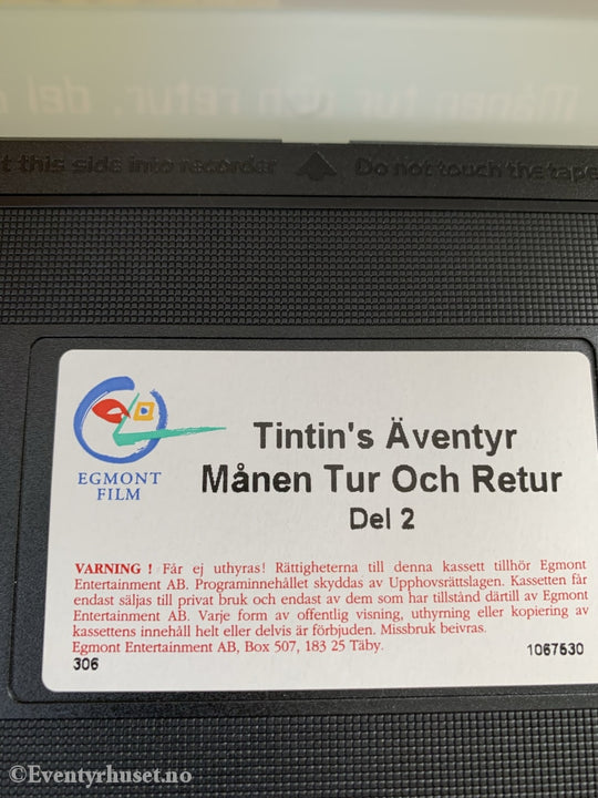 Hergé: Tintin. Månen Tur Och Retur Del 2. 1991. Vhs. Svensk Tale. Vhs