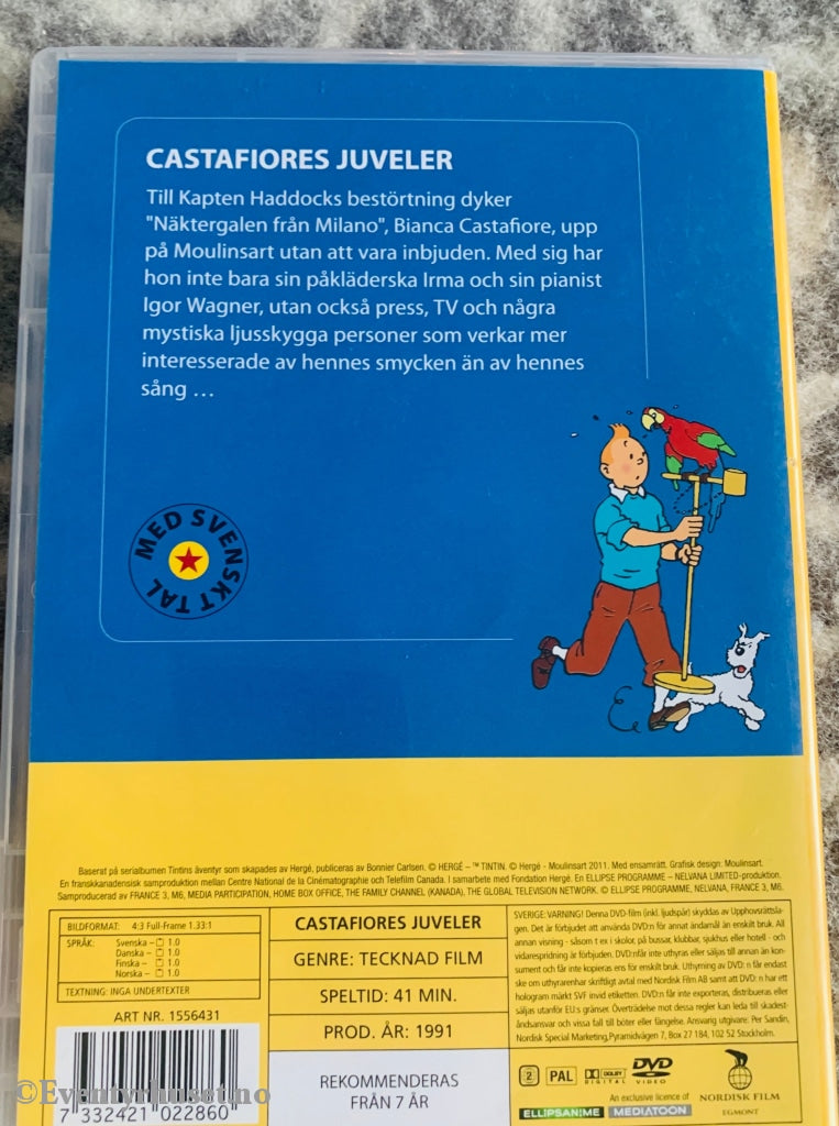 Hergé. Tintins Opplevelser. Castafiores Juveler. 1991. Dvd. Dvd
