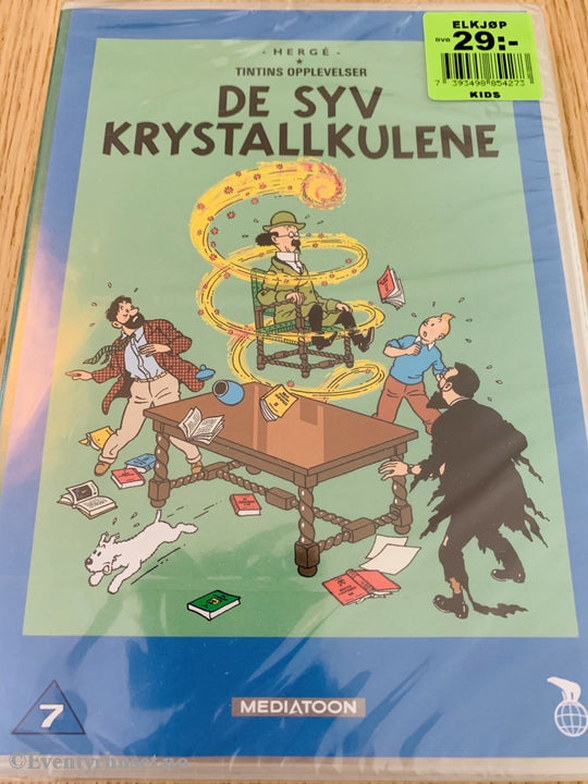 Hergé. Tintins Opplevelser. De Syv Krystallkulene. 1991. Dvd Ny I Plast.