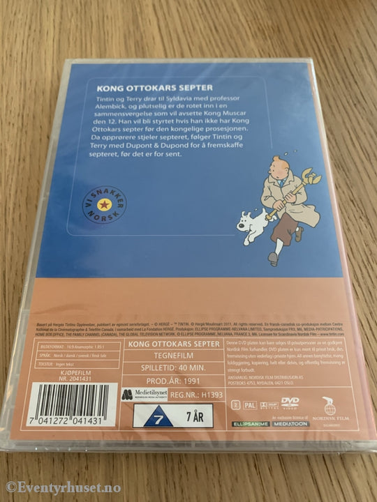 Hergé. Tintins Opplevelser. Kong Ottokars Septer. 1991. Dvd Ny I Plast.