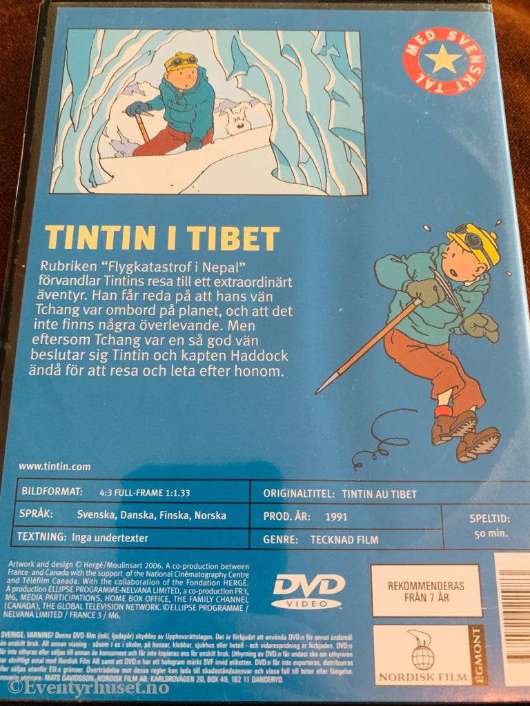 Hergé. Tintins opplevelser. Tintin i Tibet. 1991. DVD. DVD