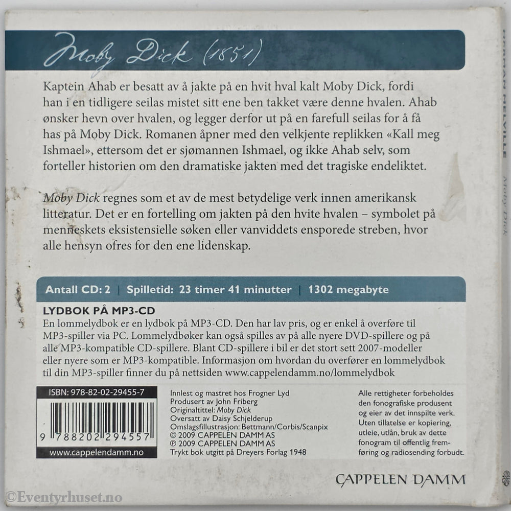 Herman Melville. 1851. Moby Dick. Lydbok på CD.