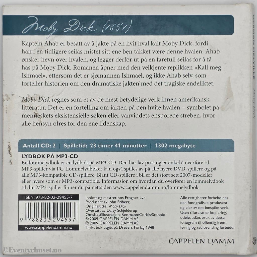 Herman Melville. 1851. Moby Dick. Lydbok på CD.
