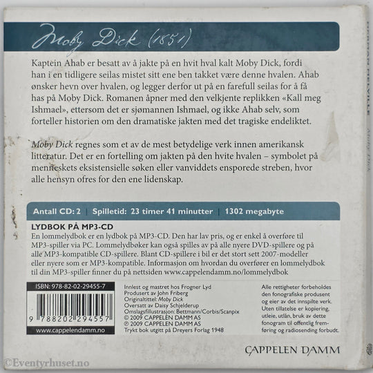 Herman Melville. 1851. Moby Dick. Lydbok på CD.