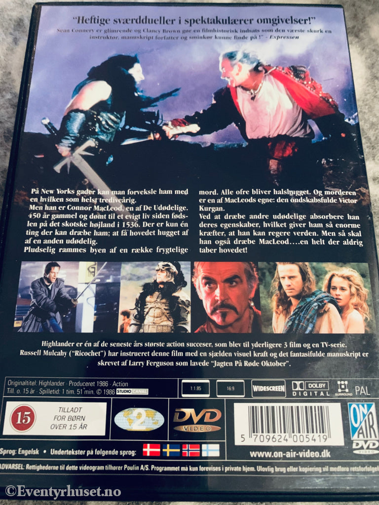 Highlander. 1986. Dvd. Dvd
