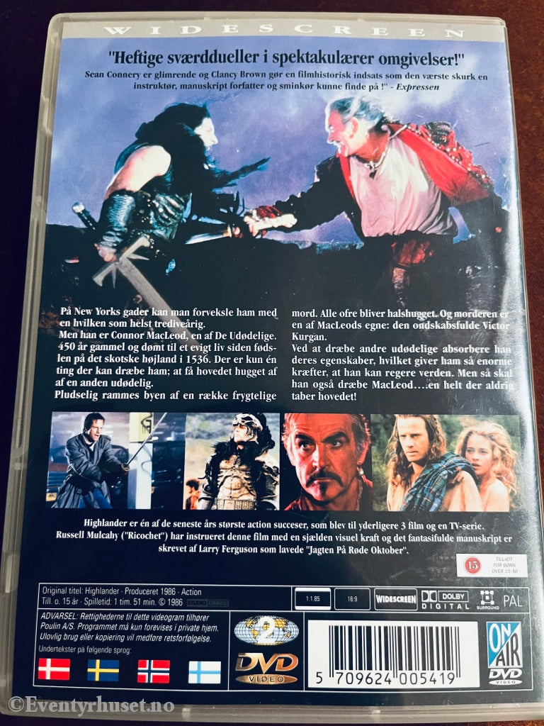 Highlander. 1986. Dvd. Dvd