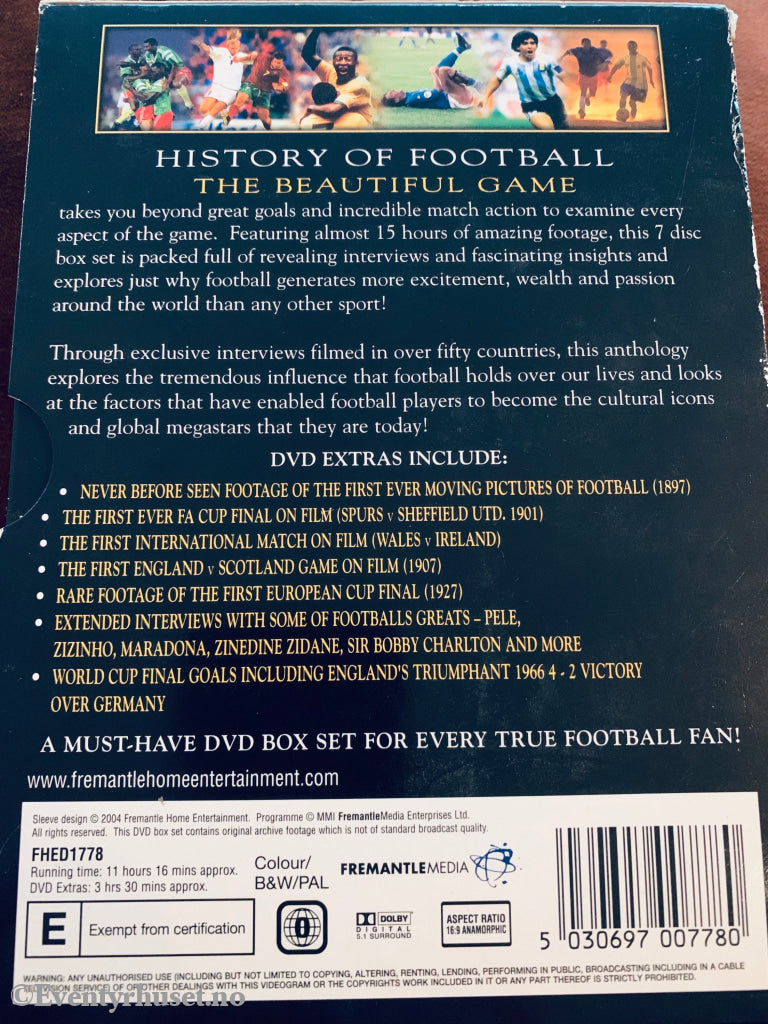 History Of Football - The Beautiful Game. Dvd Samleboks.