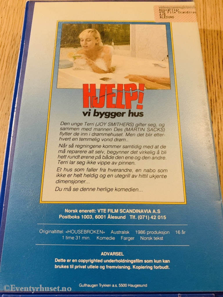 Hjelp! Vi Bygger Hus. 1986. Vhs Big Box.