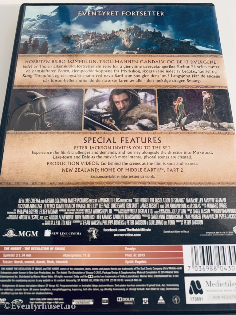 Hobbiten - Smaugs Ødemark. 2013. Dvd. Dvd