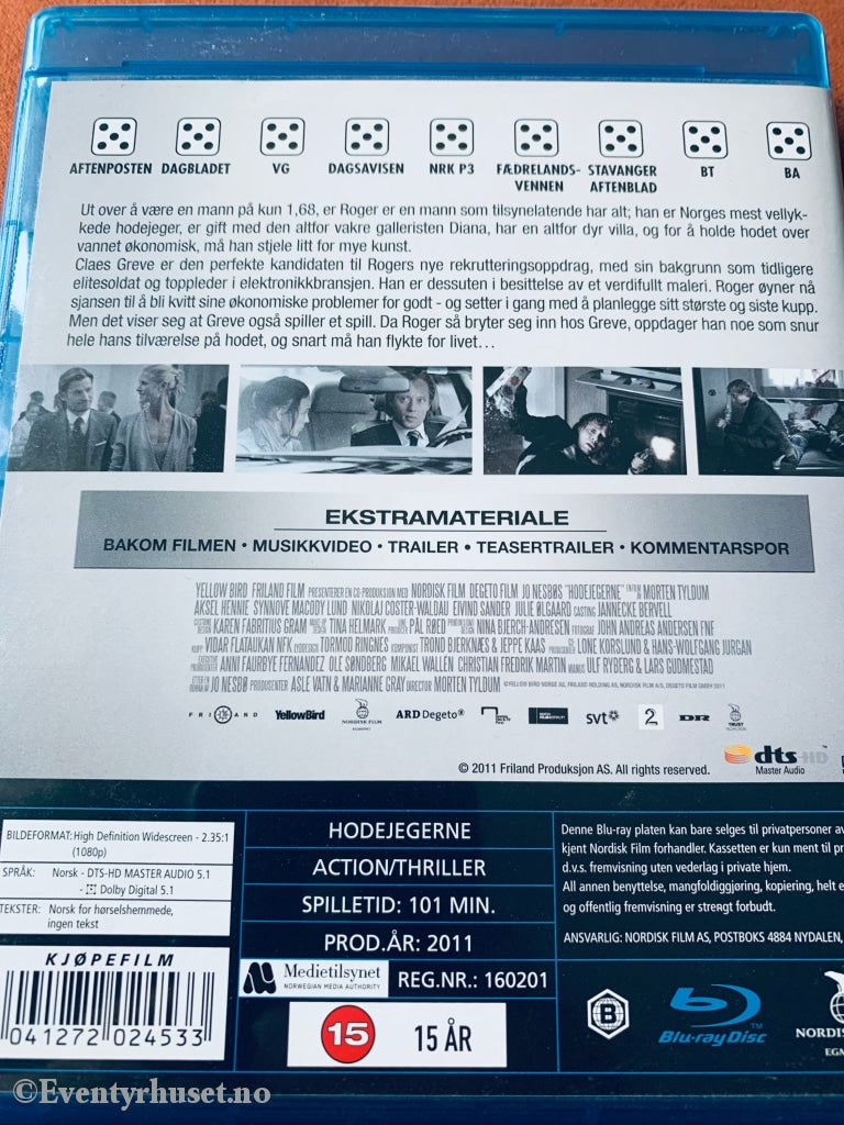 Hodejegerne. Blu-Ray. Blu-Ray Disc