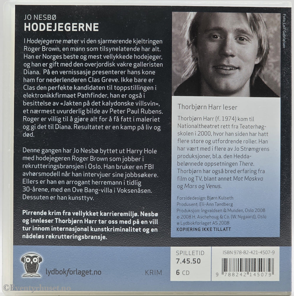 Hodejegerne – Jo Nesbø . Lydbok på CD.