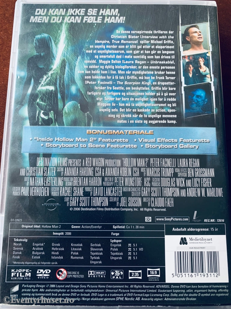 Hollow Man 2. Dvd. Dvd