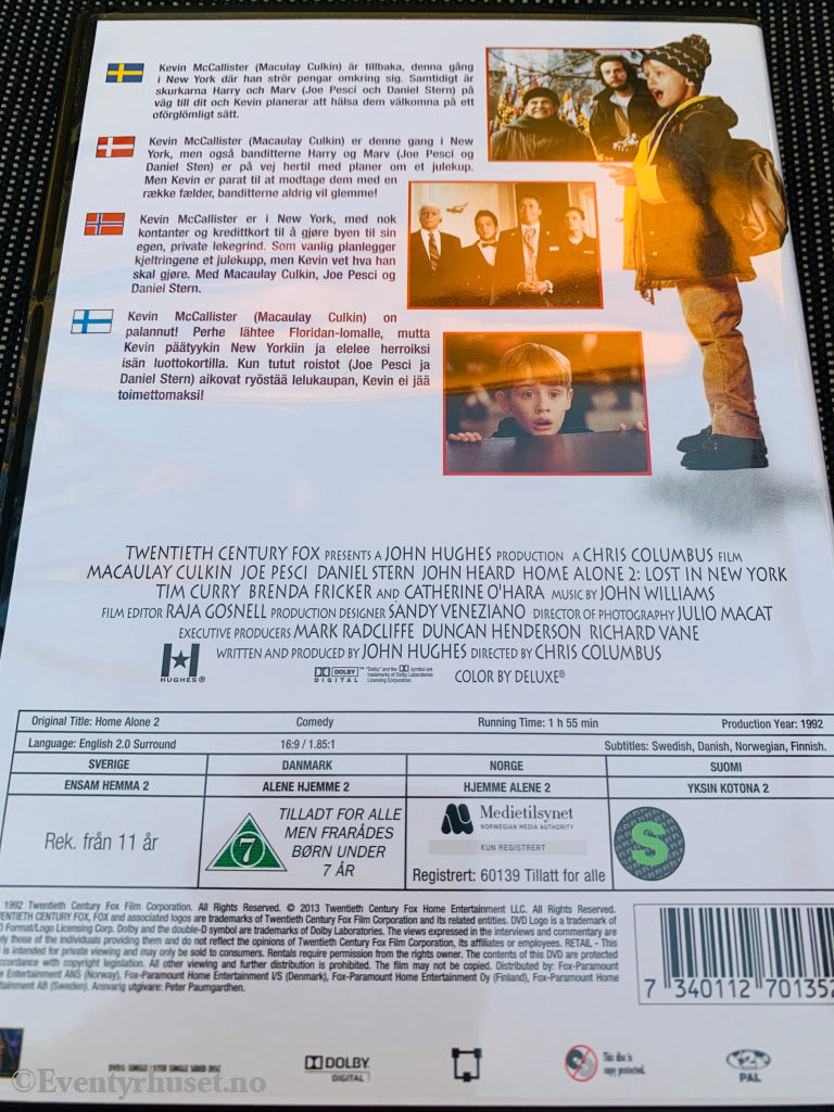 Home Alone 2 (Hjemme alene 2). DVD. DVD