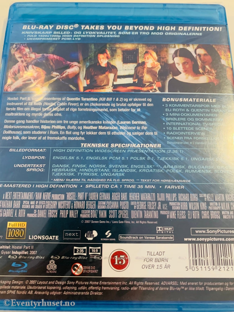 Hostel Part Ii. 2007. Blu-Ray. Ny I Plast! Blu-Ray Disc