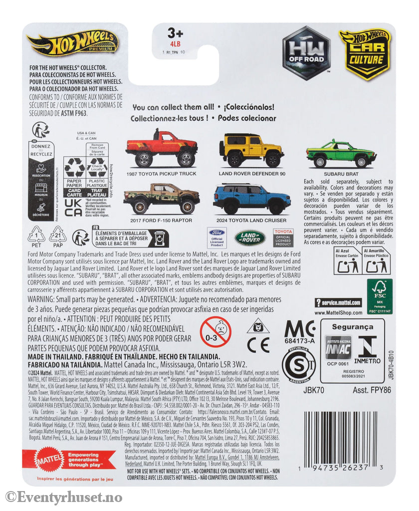 Hot Deals Hot Wheels Premium Car Culture Diecast Vehicle 1/64 2017 Ford F-150 Raptor. Mint In Sealed Box (MISB)! Leker