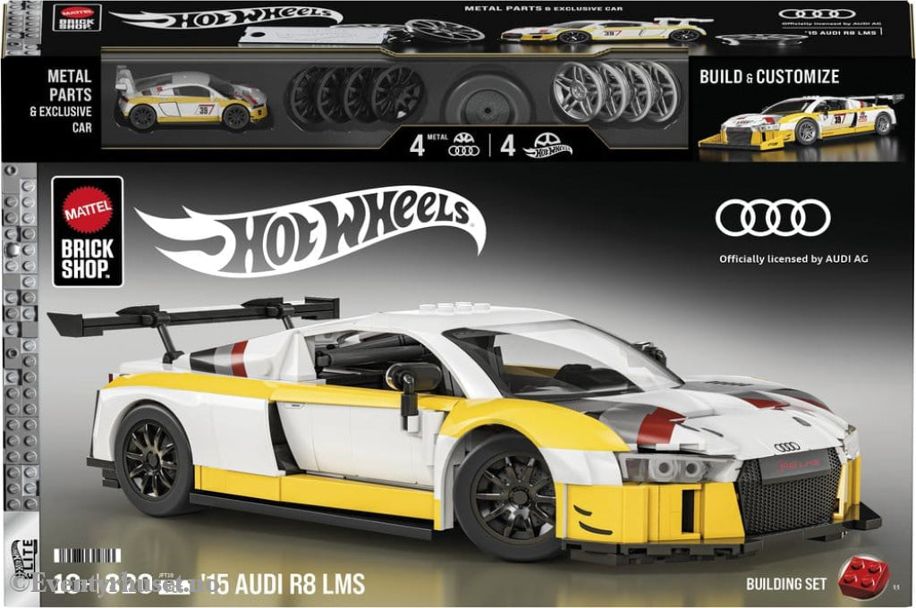 Hot Wheels Elite Mattel Brick Shop Building Set 1/16 ’15 Audi R8 LMS Toys