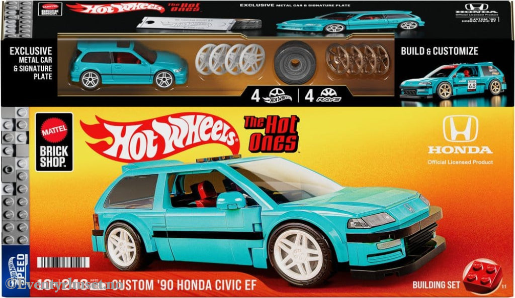 Hot Wheels Speed Series Mattel Brick Shop Building Set 1/32 Custom ’90 Honda Civic EF Toys