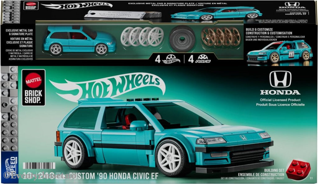 Hot Wheels Speed Series Mattel Brick Shop Building Set 1/32 Custom ’90 Honda Civic EF Toys
