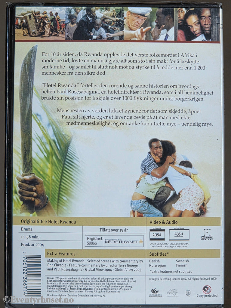 Hotel Rwanda (2004). DVD. Ny i plast!
