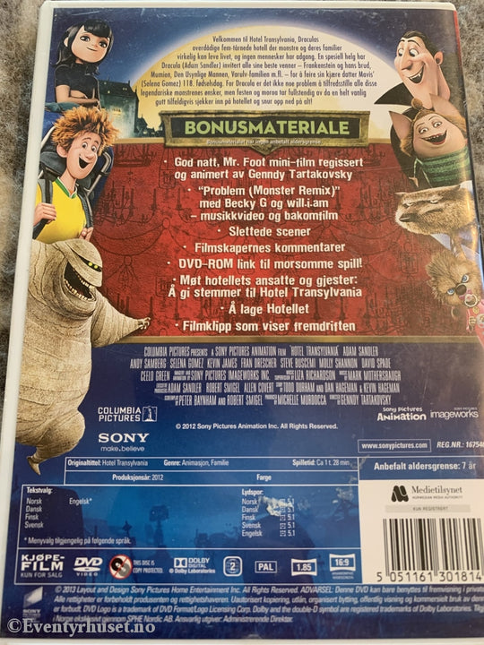 Hotel Transylvania. 2012. Dvd. Dvd