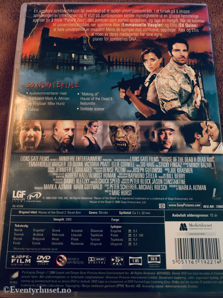 House of the Dead 2 - Dead Aim. DVD. DVD