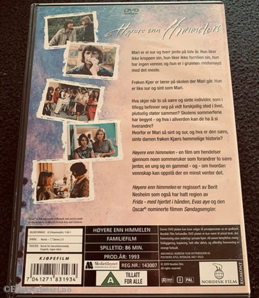 Høyere Enn Himmelen. 1993. Dvd. Dvd