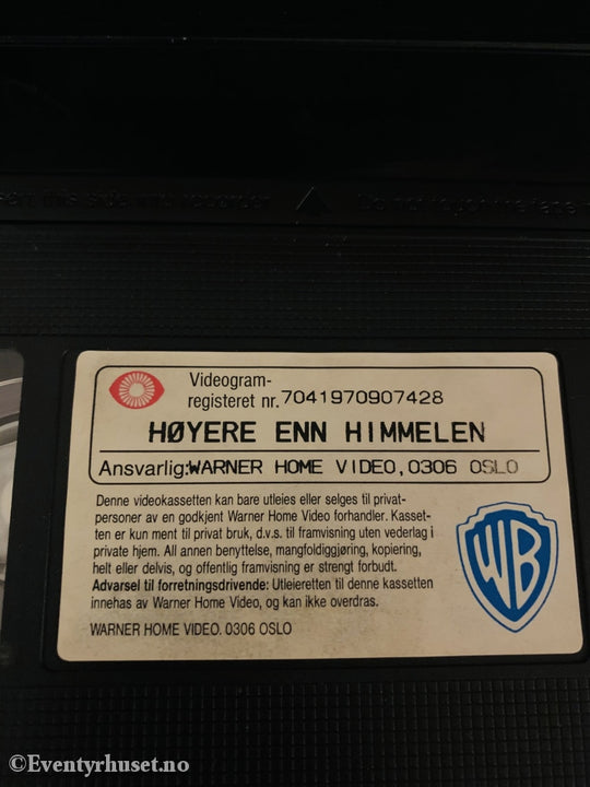 Høyere Enn Himmelen. 1993. Vhs Fra Utleie.