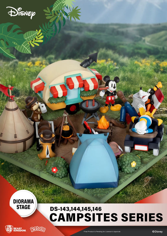 Disney D-Stage Campsite Series PVC Diorama Mickey Mouse 10 cm. Mint In Sealed Box (MISB)!